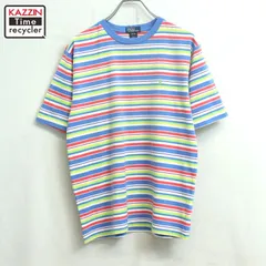 90s vintage RALPH LAUREN マルチボーダー柄 ボーイズサイズ 半袖Ｔシャツ メンズ 表記Lサイズ