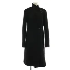カルバンクライン CALVIN KLEIN リングスナップ アシンメトリー スタンドカラー コート アウター ウール混 ロング XS 黒 ブラック /XZ ■GY19のサムネイル