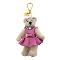 美品【PRADA】ベアトリック 黒ドレス ホワイトベア キーホルダー クマ