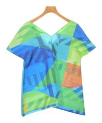 PLEATS PLEASE ペイント加工 サマーカーディガン ブルー 美品 XL 