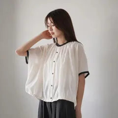MANON (マノン) | FRENCH SLEEVE SPNDLE CLERIC AMICAL SHT (ivory) one size | レディース シャツ ブラウス クレリックシャツ フレンチスリーブ コットン オーバーサイズ アイボリー ナチュラルのサムネイル