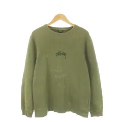 ステューシー STUSSY トレーナー M 緑 カーキ ロゴプリント クルーネック 長袖 /CK27 ■GY99のサムネイル