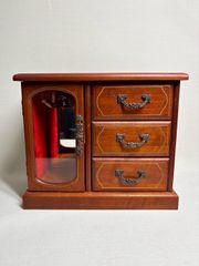 [Used/Sankyo] Antique-style wooden jewelry box with music box