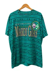 US古着 半袖Tシャツ 総柄 USA製 フロントプリント XL グリーン メンズ/199
