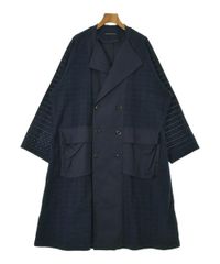 新品】ちちぶや 夢工房 和柄ロングコート 藍染風 市松柄 刺し子調 羽織 