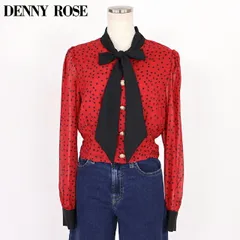 デニーローズ DENNY ROSE レディース 長袖ブラウス ドットプリントタイブラウス レッド系（サイズ/42）uw0037のサムネイル