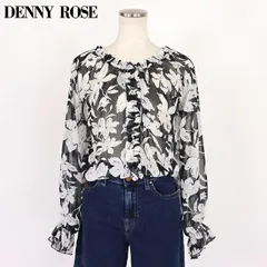 デニーローズ DENNY ROSE レディース 長袖ブラウス シャドーフラワープリントオフショルブラウス ホワイト系 イタリア製（サイズ/40/42/44）uw0042のサムネイル