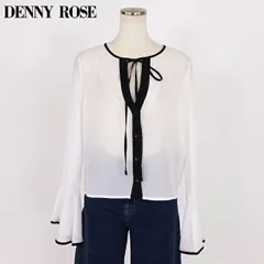 デニーローズ DENNY ROSE レディース 長袖ブラウス ジョーゼットバイカラーボウタイブラウス ホワイト系 イタリア製（サイズ/40/42）uw0045のサムネイル