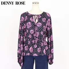 デニーローズ DENNY ROSE レディース 長袖ブラウス ローズ×ドットブラウス ブラック系（サイズ/42/44）uw0048のサムネイル