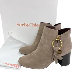 186005 SEE BY CHLOE シーバイクロエ 23.5-24cm　ショートブーツ　スエード　レザー SB34132A  ベージュ レディースのサムネイル