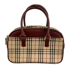 186005 現状品 BURBERRY バーバリー ミニボストンバッグ ノバチェック柄 ヴィンテージ レディースのサムネイル