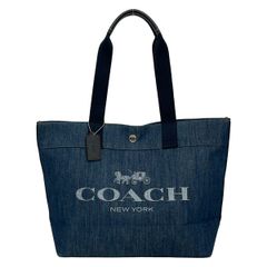 コーチ COACH デニムトートバッグ 大容量 A4収納可 人気ロゴデザイン