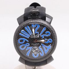 稼働品 美品 ガガミラノ マヌアーレ 48mm ベルト新品 手巻き 腕時計