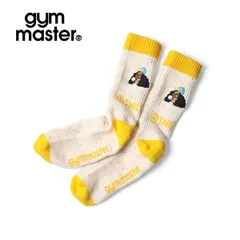 gym master ジムマスター カラーネップ SMILE刺繍ソックス レディース メンズ 靴下 ピースマーク スマイル刺繍 キャンプ フェス ギフト G766739 イエローのサムネイル
