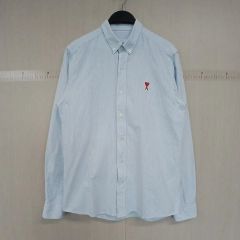 AMI Parisオックスフォードシャツ ハートロゴ ライトブルー M 美品 