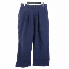 ウル URU 16SS タック入り ワイドシルエット シアサッカー パンツ スラックス 1 ネイビー紺 16SUP04のサムネイル
