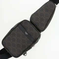 CELINE セリーヌ マルチポケットバッグ トリオンフキャンバス ボディバッグ 111632EU1 38SI メンズ レザー ブラック ブラウン 中古のサムネイル