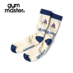 gym master ジムマスター カラーネップ SMILE刺繍ソックス レディース メンズ 靴下 ピースマーク スマイル刺繍 キャンプ フェス ギフト G766739 ネイビーのサムネイル