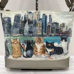 美品✨わちふぃーるど ダヤン 2WAY ショルダーバッグ 本革 刺繍 猫