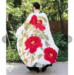 【新品タグ付】アミナコレクション カヤ 華めき牡丹UV羽織  ロングカーディガン 花柄 レーヨン 和柄のサムネイル
