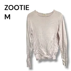 a2775 zootie ズーティー 綿100% コットン クルーネック ニット ライトピンク Mのサムネイル