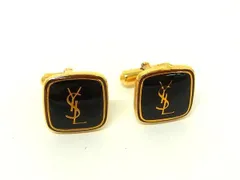 YVESSAINTLAURENT イヴサンローラン カフスボタン カフリンクス アクセサリー ビジネス 紳士 メンズ ゴールド系×ブラック系 DN4845のサムネイル