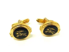 Burberrys バーバリーズ カフスボタン カフリンクス アクセサリー ビジネス 紳士 メンズ ゴールド系×ブラック系 DN7761