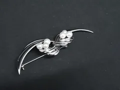 ■美品■ VENDOME BOUTIQUE ヴァンドームブティック SV925 パール ピンバッジ ピンブローチ アクセサリー シルバー系 DN7474のサムネイル