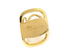 ■美品■ Salvatore Ferragamo フェラガモ ヴァラ スカーフリング スカーフ留め アクセサリー レディース ゴールド系 DN4261のサムネイル