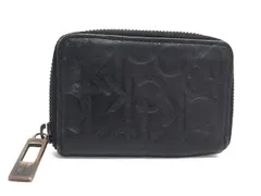 Calvin Klein カルバンクライン レザー ラウンドファスナー コインケース コインパース 小銭入れ 財布 ウォレット ブラック系 DN4235のサムネイル