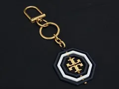■美品■ TORY BURCH トリーバーチ キーホルダー キーリング バッグチャーム レディース ゴールド系×ネイビー系×ホワイト系 DN3212のサムネイル