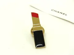 ■美品■ CHANEL シャネル ラ コレクション 口紅モチーフ ピンバッチ ピンブローチ アクセサリー ゴールド系×ブラック系 DN3288のサムネイル