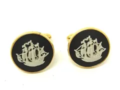 WEDGWOOD ウェッジウッド ジャスパー カメオ カフスボタン カフリンクス アクセサリー 紳士 メンズ ブラック系×ゴールド系 DN3566のサムネイル