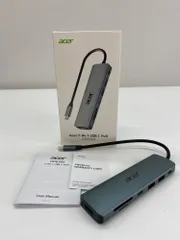 Acer USB C ハブ [7-in-1]USB ハブ Type-C SDカードリーダー付き タイプC 4K HDMI 変換アダプター USB-A 3.0 ×2 & USB-C 3.0、SD & マイクロSD、100W 電源供給 高速転送  スペースグレーのサムネイル