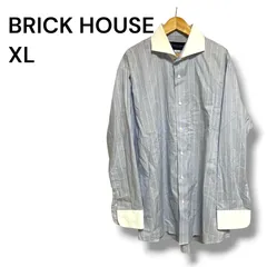 a2779 BRICK HOUSE 長袖 クレリックシャツ ストライプ XL ブルーのサムネイル