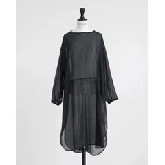 HEAVENLY (ヘブンリー) | LONGSLEEVE SHEER TUNIC (black) | レディース チュニック シアーチュニック シアーブラウス ロングスリーブ 透け感 長袖 ブラック ナチュラル 春夏のサムネイル