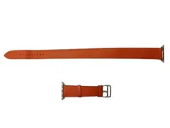 エルメス HERMES Apple Watch Band ドゥブルトゥール 38MM レザーストラップ ヴォーエプソン フー オレンジ系 アップルウォッチバンド ☆AA★のサムネイル