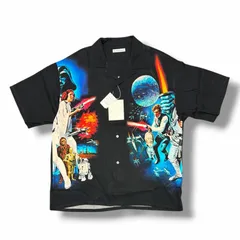 参考上代33000円 未使用 F-LAGSTUF-F  × STAR WARS EP4 S/S SHIRTS エピソード4半袖シャツ 開襟 オープンカラー フラグスタフ  × スターウォーズ FS1733 ブラック L （14984M）のサムネイル