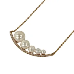 SWAROVSKI(スワロフスキー) ネックレス美品  - ベージュ×白のサムネイル