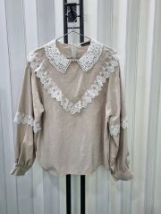 LUCA】LADY LUCK LUCA 長袖 ブラウス レース レーヨン混 | Mercari