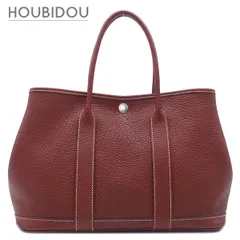 エルメス HERMES トートバッグ ガーデンパーティーTPM ネゴンダ ルージュアッシュ シルバー金具 赤 ボルドー オールレザー  ☐P【中古】のサムネイル