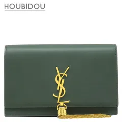 サンローラン SAINT LAURENT チェーンウォレット クラシック ケイト レザー グリーン ゴールド金具 緑 ショルダー クラッチ タッセル  354119【中古】のサムネイル