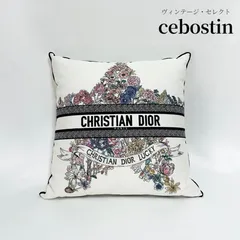 【Shopsオープンにつきクーポン配布中】Christian Dior／クリスチャンディオール／Lucky Dior／スクエアクッション／インテリア／ホワイト／美品／現行品のサムネイル