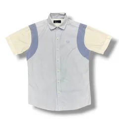 FRED PERRY 刺繍ロゴ半袖シャツ 切替シャツ フレッドペリー F4102 ブルー S 1880A1のサムネイル