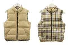 バーバリー ロンドン BURBERRY LONDON リバーシブル ダウンベスト チェック ジュニアサイズ 150A ベージュ ジップアップ アウター のサムネイル
