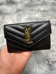 SAINT LAURENT 長財布 キルティング レザー ブラック ホワイト - メルカリ