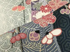 平和屋着物■上質な小紋　扇面枝花間道　暈し染め　金銀彩　正絹　逸品　未使用　CABH3113oy