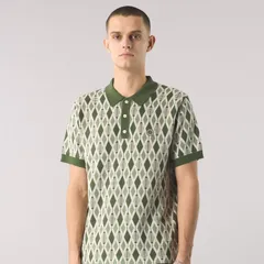 プレティグリーン メンズ トップス ポロシャツ 半袖 ニット Pretty Green Mens Roxy Knitted ShortSleeve Polo Shirt Green グリーンのサムネイル