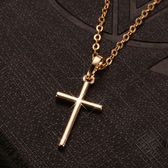 クロスネックレス ゴールド 十字架 シンプル ペンダント 41-46cm 長さ調節可能 メンズ レディース 軽量 男女兼用 チェーンネックレス クロスチェーン プレゼント 普段使い ストリート ギフト オフィス