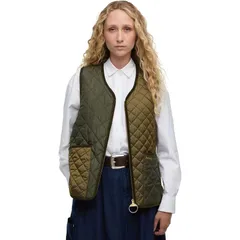 バブアー レディース トップス ベスト ジレ Barbour Heslerton Gilet Womens Golden OliveOliveAncientartan オリーブのサムネイル